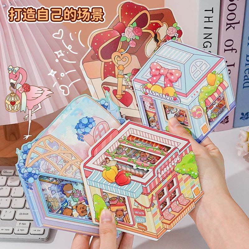 Playful Escape DIY 3D Scene Stickers 4 Cute Miniature Scenes