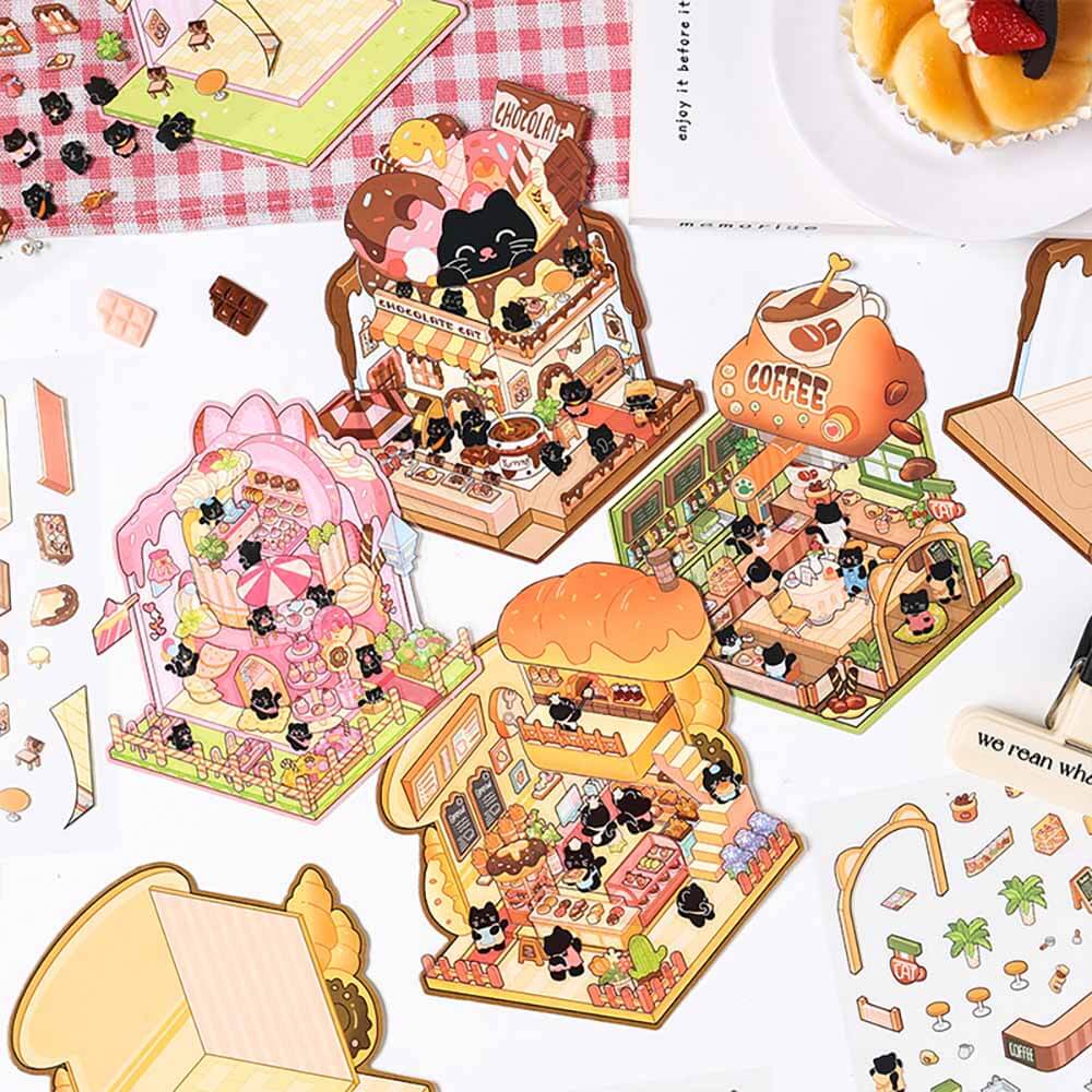 Playful Platefuls DIY 3D Sticker Collection 4 Cute Miniature Scenes(S)