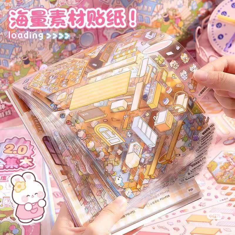 20 Scenes Pocket Houses DIY Cute Miniature 3D Scene Stickers(S)