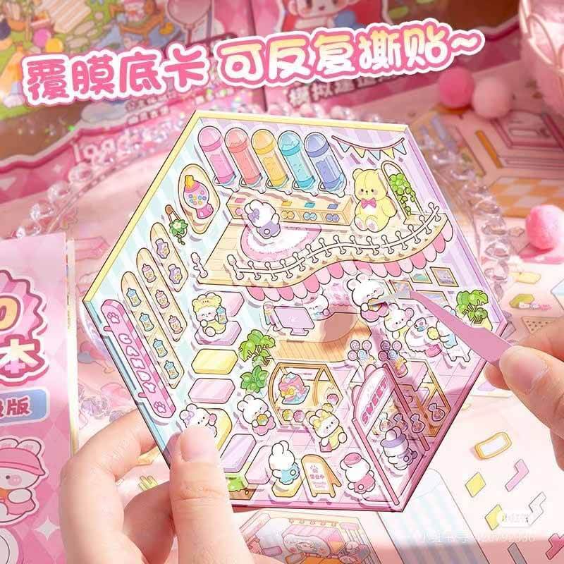 20 Scenes Pocket Houses DIY Cute Miniature 3D Scene Stickers(S)