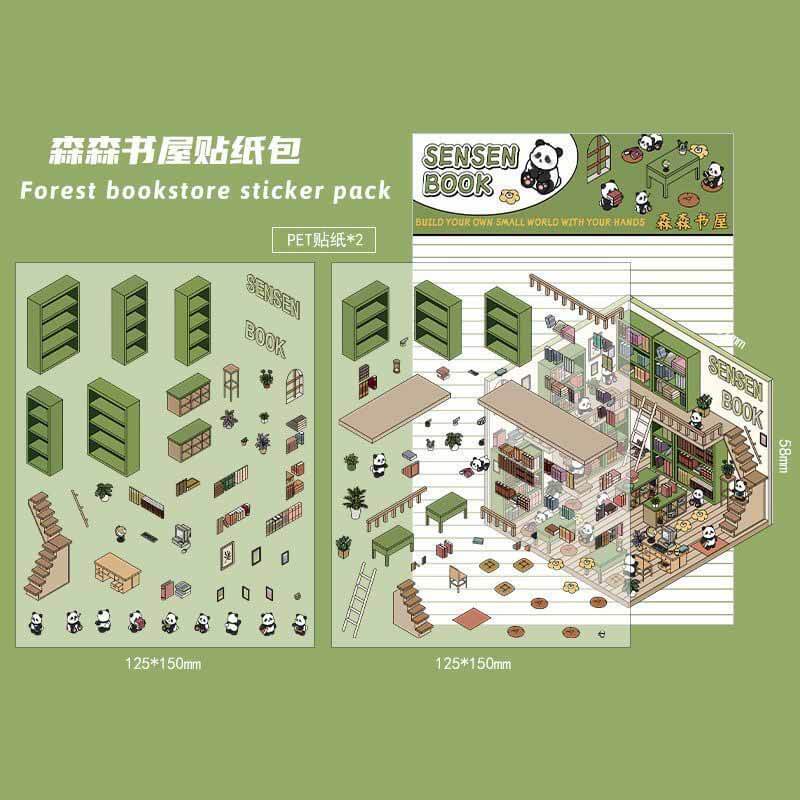 Pocket Lifestyle Town DIY 3D Scene Stickers 4 Cute Scenes(S)