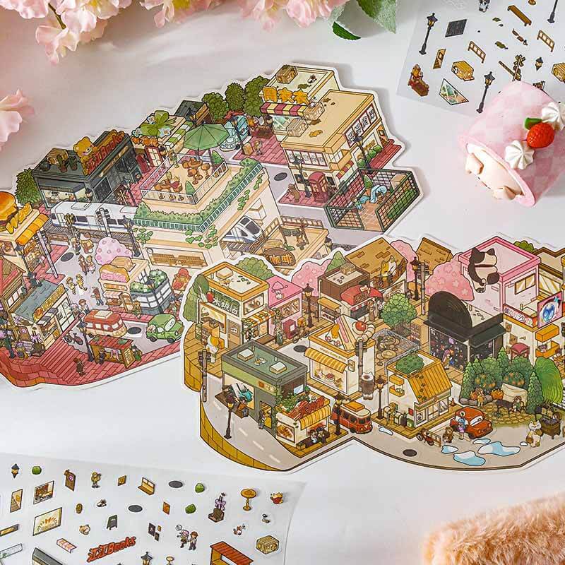 Poetic Corner DIY 3D Scene Stickers 4 Cute Miniature Scenes(L)