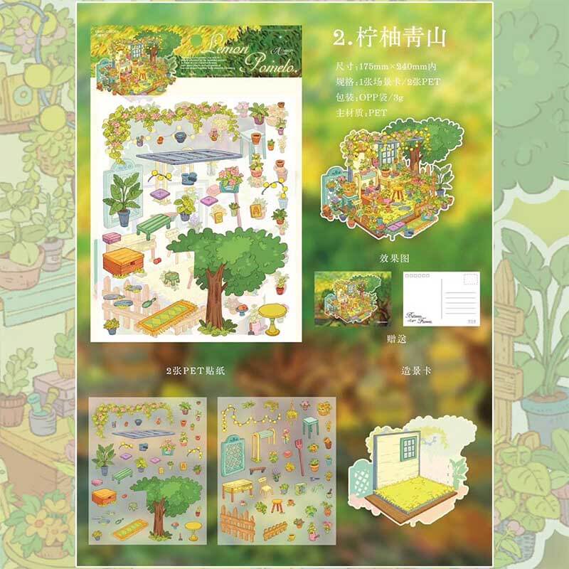 Poetic Earth DIY 3D Scene Stickers 4 Cute Miniature Scenes(M)