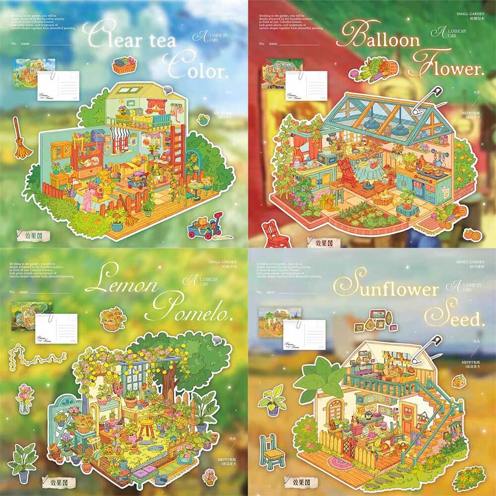 Poetic Earth DIY 3D Scene Stickers 4 Cute Miniature Scenes