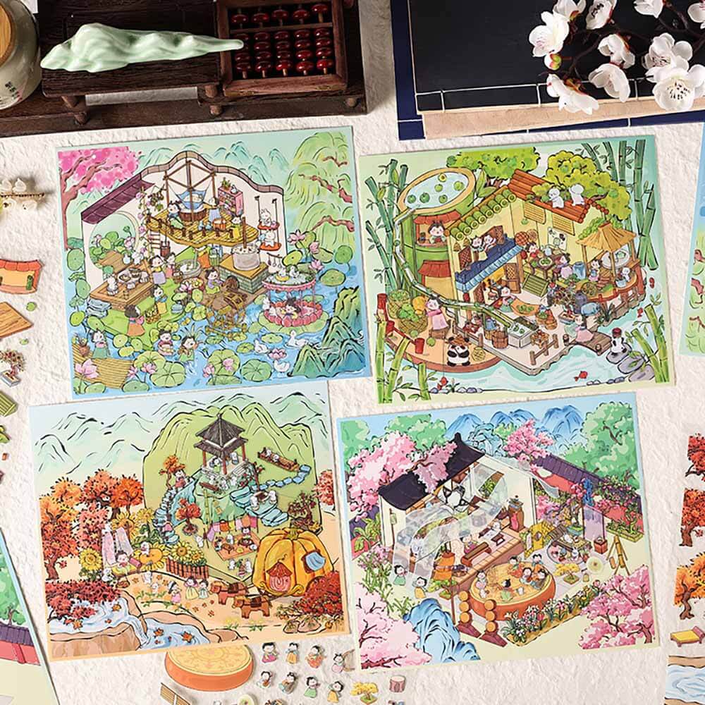 Poetic Retreats DIY 3D Sticker Collection 4 Cute Miniature Scenes