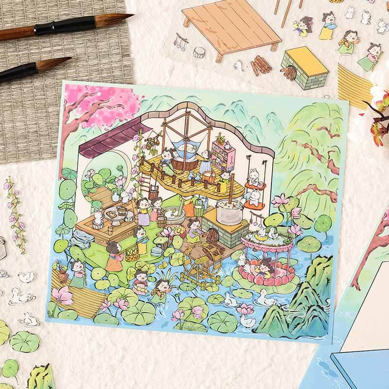 Poetic Retreats DIY 3D Sticker Collection 4 Cute Miniature Scenes