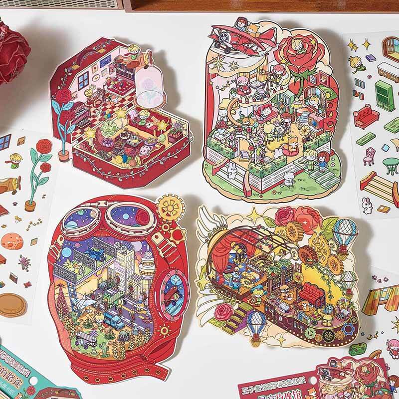 Prince’s Journey DIY 3D Scene Stickers 4 Cute Miniature Scenes(M)