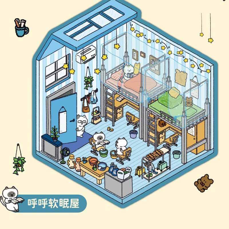 Purr & Paws DIY 3D Scene Stickers 4 Cute Miniature Scenes(L)