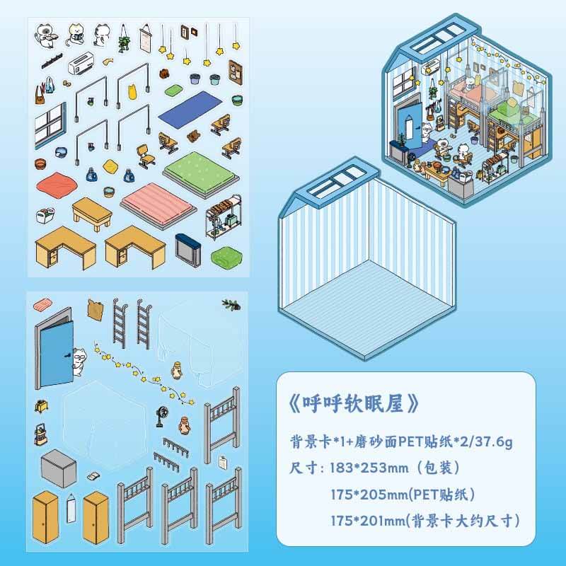 Purr & Paws DIY 3D Scene Stickers 4 Cute Miniature Scenes(L)