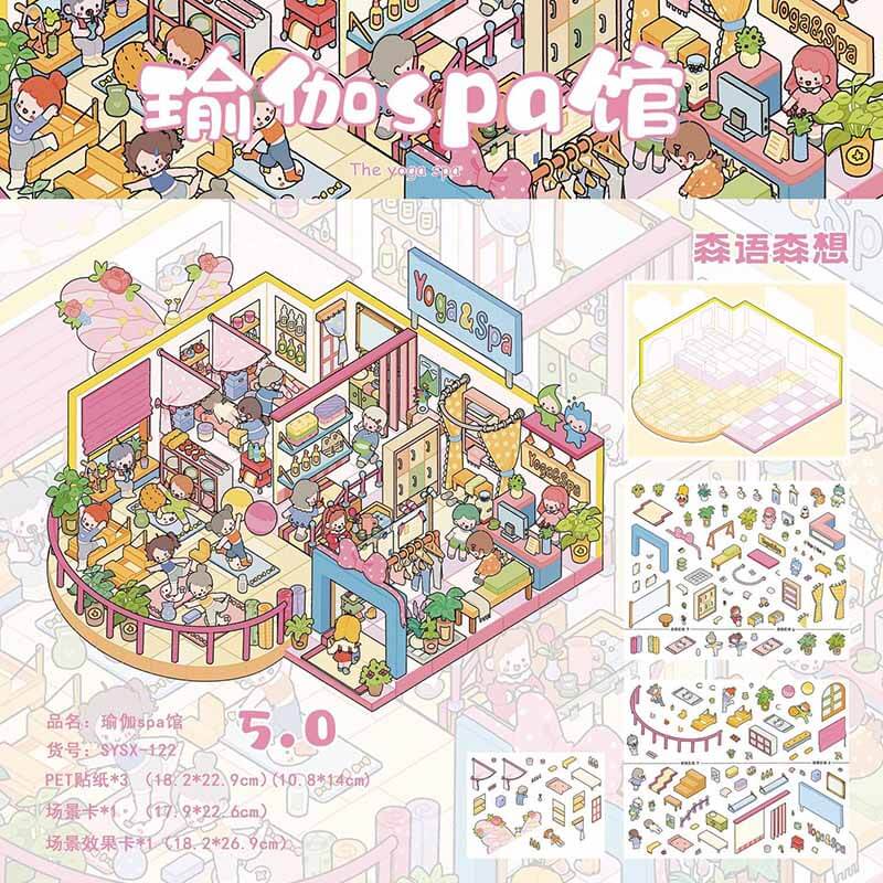 Purrfect Days DIY 3D Scene Stickers 3 Cute Miniature Scenes