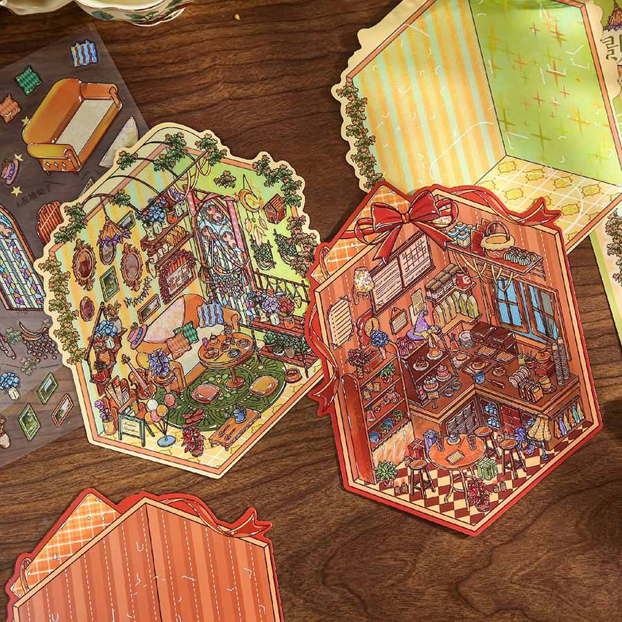 Quiet Afternoon DIY 3D Sticker 2 Cute Miniature Scenes(L)