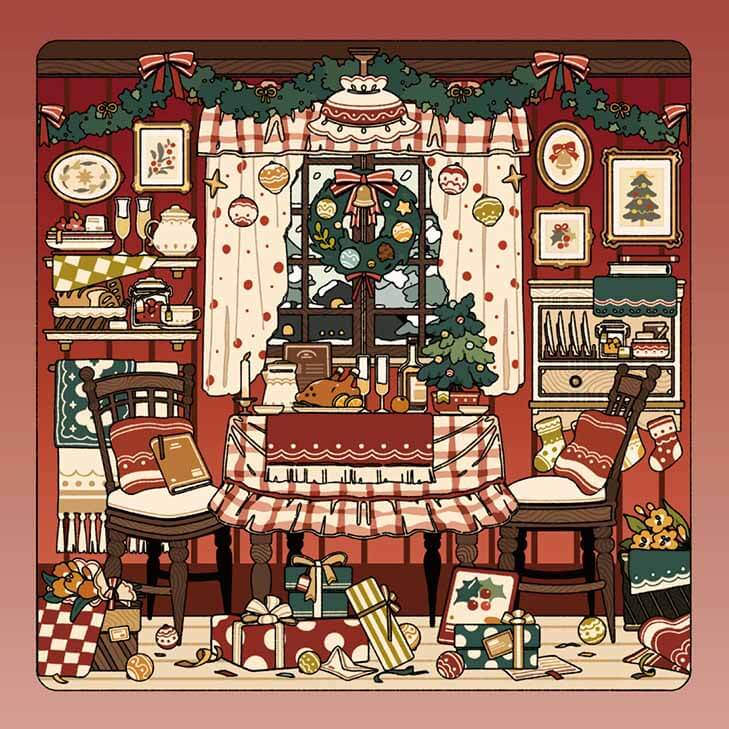 Quiet Corner DIY 3D Scene Stickers With Guide Lines(XS)