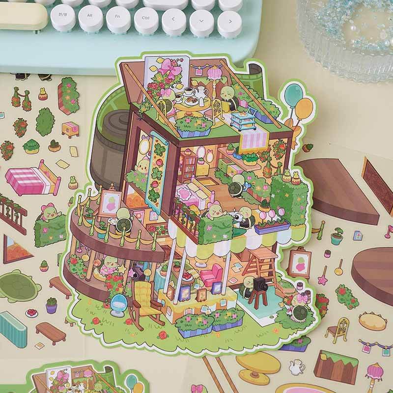 Quirky Friends DIY 3D Scene Stickers 2 Cute Miniature Scenes(L)