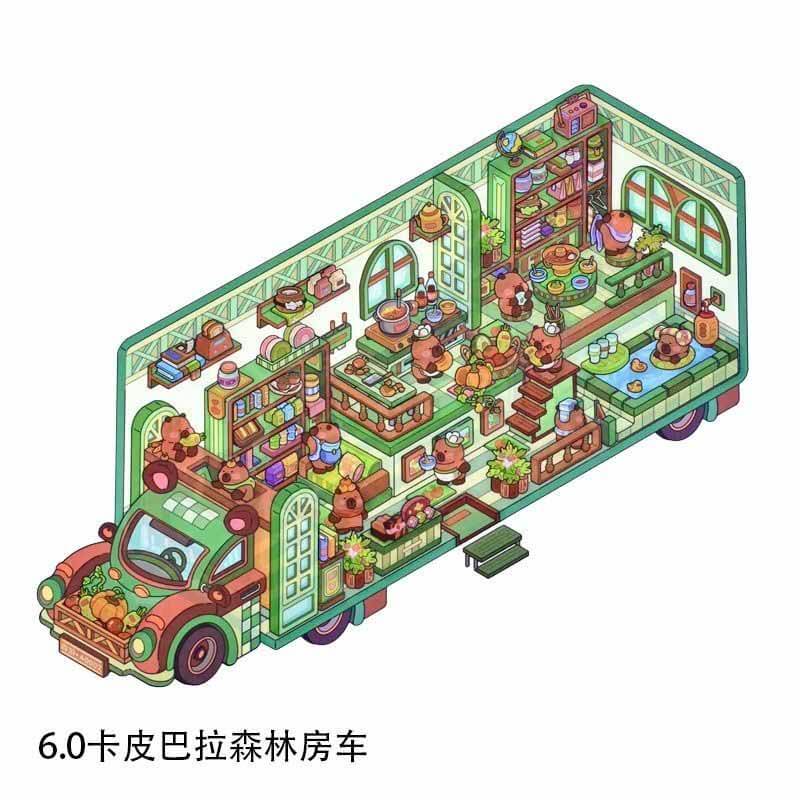 RV Living DIY 3D Scene Stickers 4 Cute Miniature Scenes
