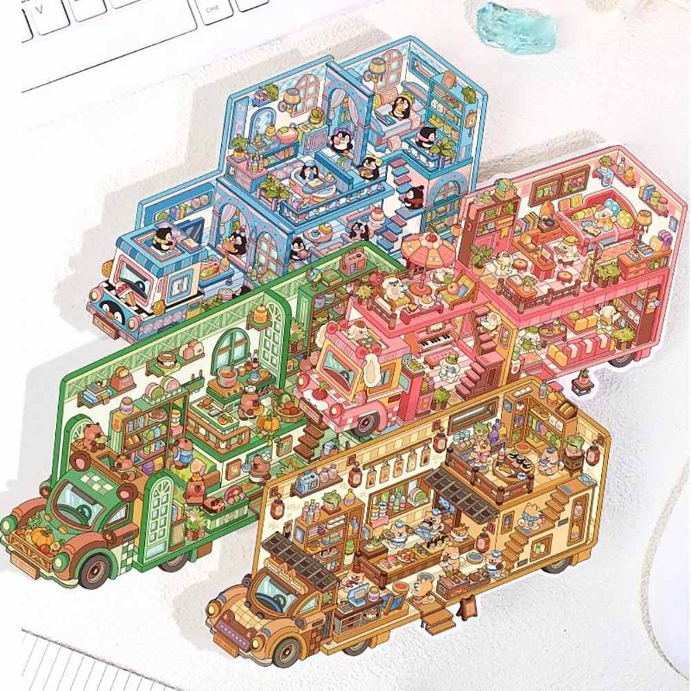 RV Living DIY 3D Scene Stickers 4 Cute Miniature Scenes