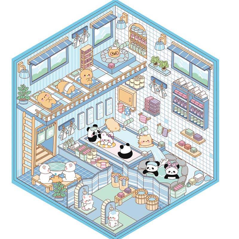 Rabbit Life DIY 3D Scene Stickers 4 Cute Miniature Scenes