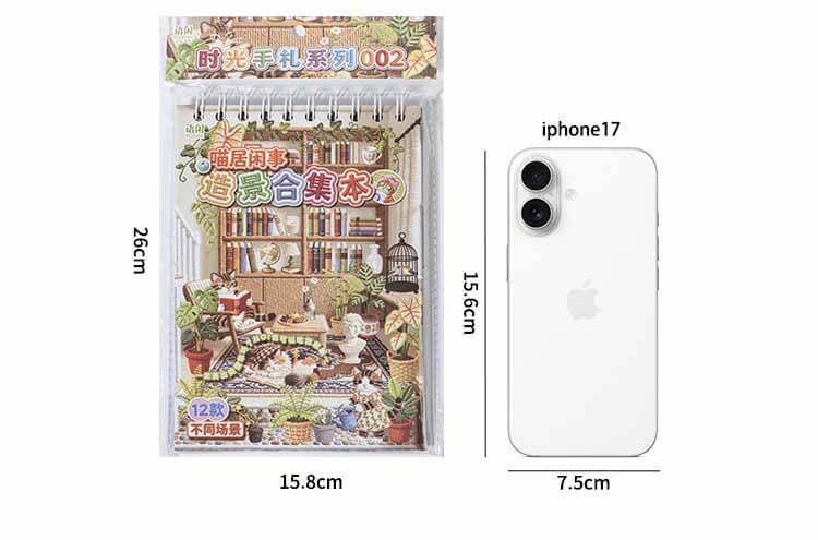 Relaxed Cat Life DIY 3D Scene Stickers With Guide Lines(M)