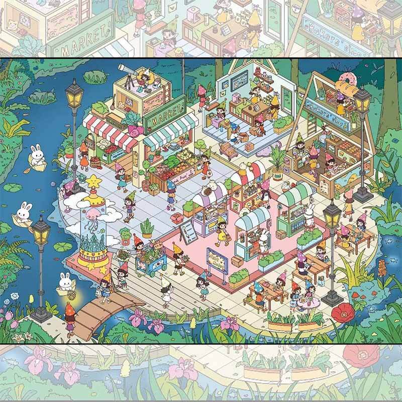 Riverside Reverie DIY 3D Scene Stickers 4 Cute Miniature Scenes(L)