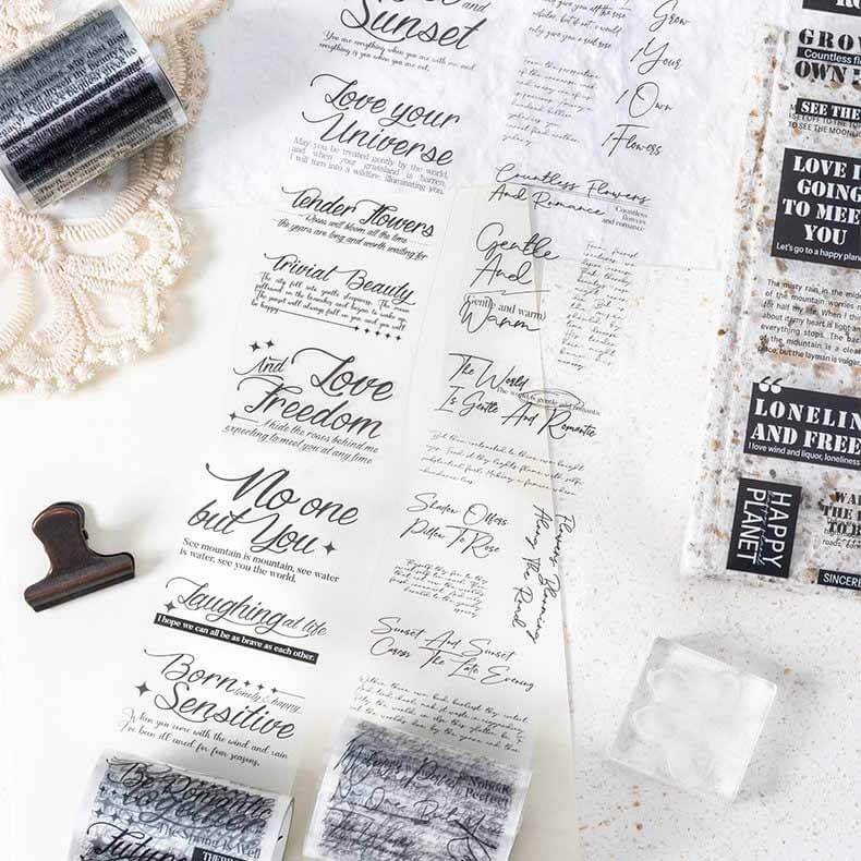 Romantic Letters PET Lettering Journal Stickers