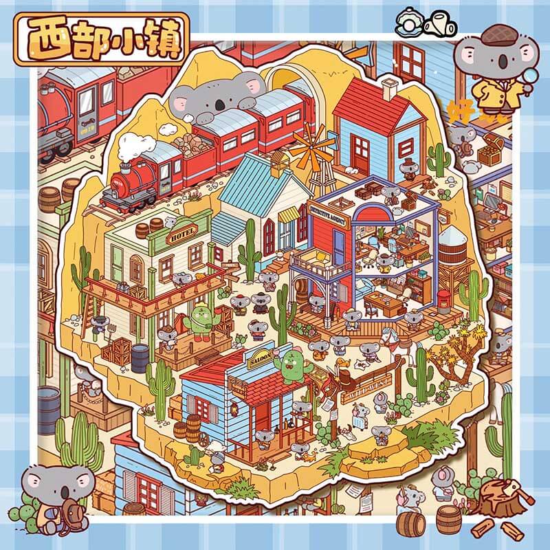 Rooted & Roaming DIY 3D Scene Stickers 3 Cute Miniature Scenes(L)
