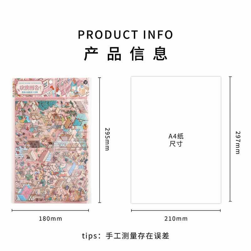 Rose Glow DIY 3D Scene Stickers With Guide Lines(L)