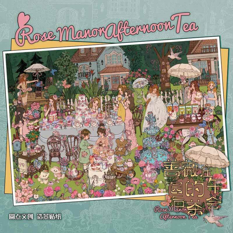 Rose Tale DIY 3D Scene Stickers 4 With Guide Lines(L)
