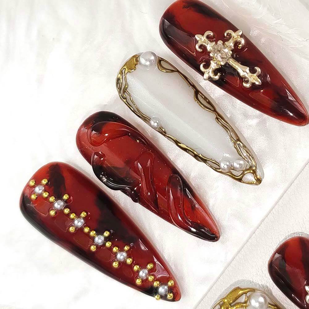 Art Garden Press On Nails Ruby Regalia 78