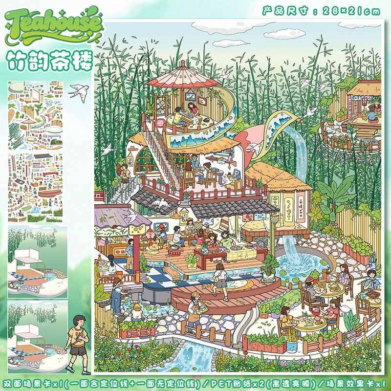 Tea & Treat DIY 3D Scene Stickers 2 Cute Miniature Scenes(L)