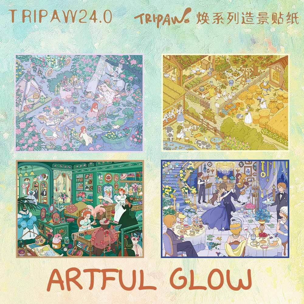 Artful Glow DIY 3D Scene Stickers 4 Cute Miniature Scenes(L)