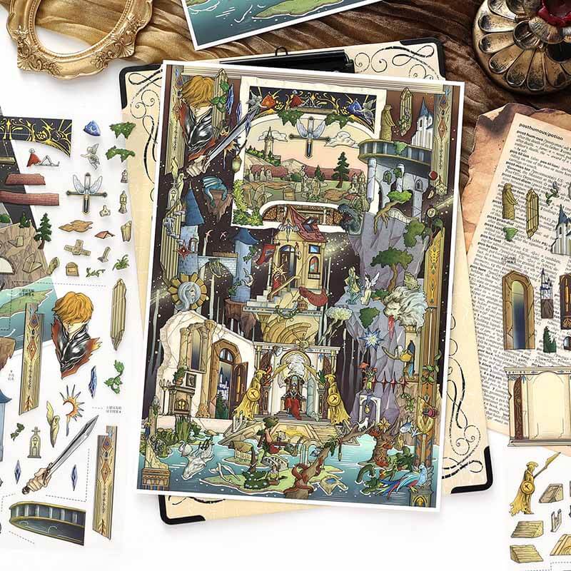 Sacred Relic DIY 3D Scene Stickers With Guide Lines(L)