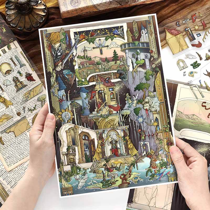 Sacred Relic DIY 3D Scene Stickers With Guide Lines(L)
