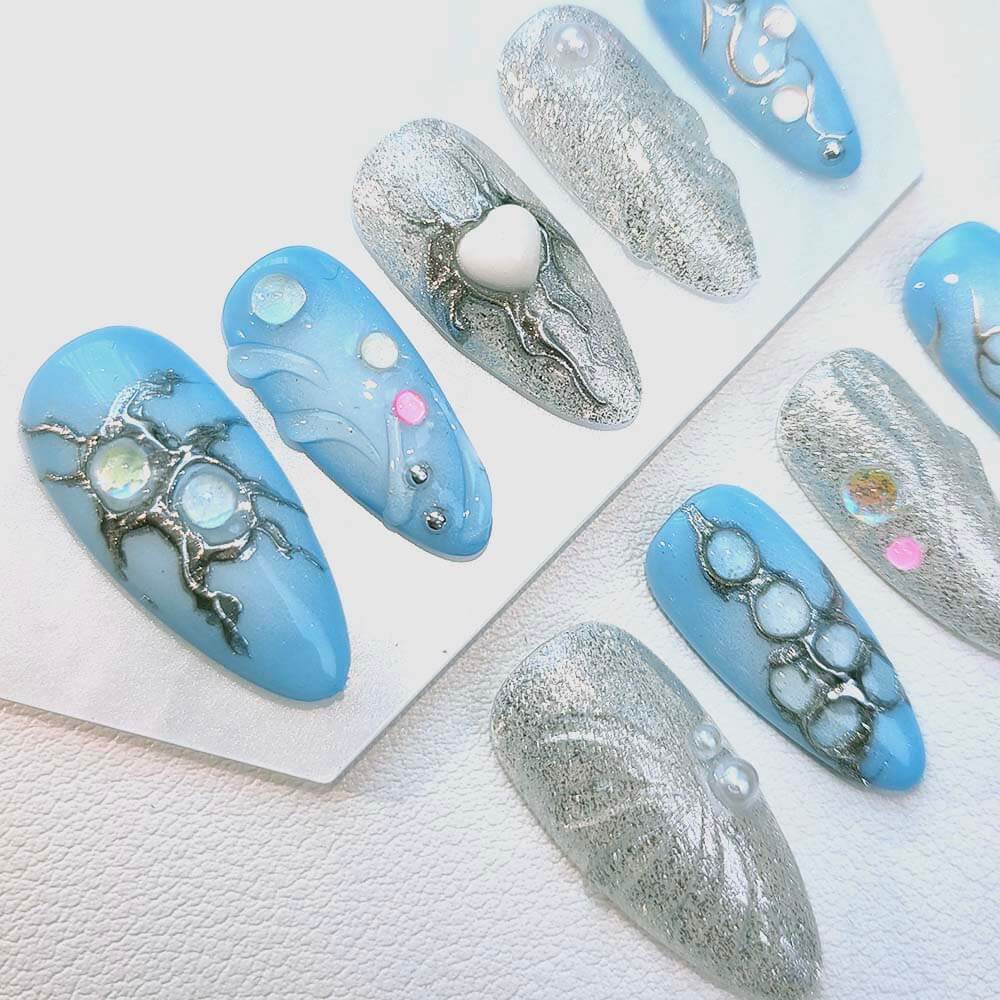 Beauty Art Garden Press On Nails Sapphire Tide 185