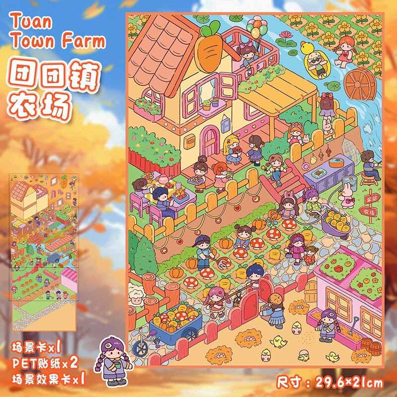 Scenic Life DIY 3D Scene Stickers 4 Cute Miniature Scenes(L)