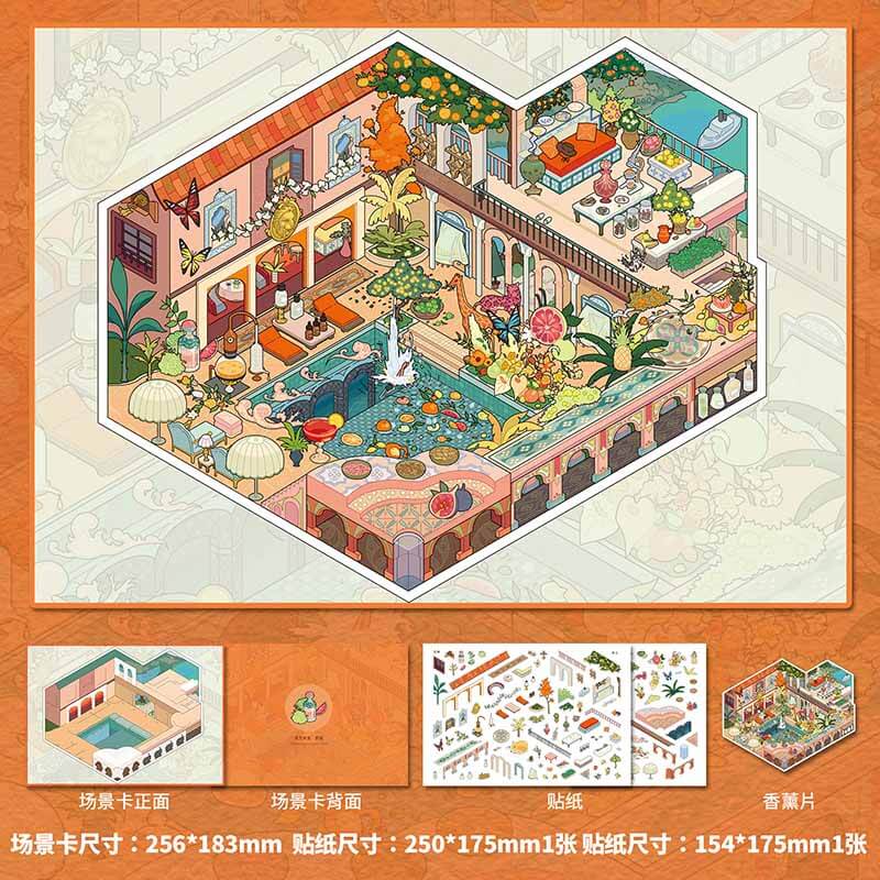 Scent Memories DIY 3D Scene Stickers 4 Cute Miniature Scenes(L)