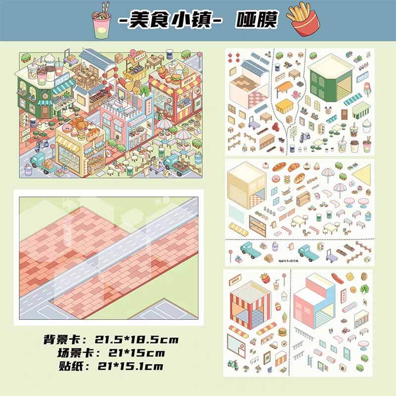 Seaside Flavor DIY 3D Scene Stickers 2 Cute Miniature Scenes(M)