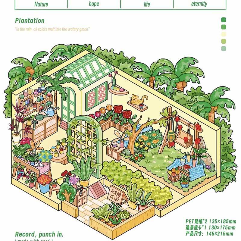 Seasonal Charm DIY 3D Scene Stickers 4 Cute Miniature Scenes(S)