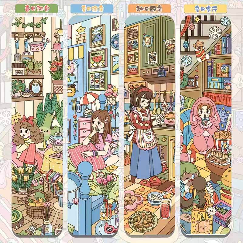 Seasonal Home DIY 3D Scene Stickers 4 Cute Miniature Scenes(S)