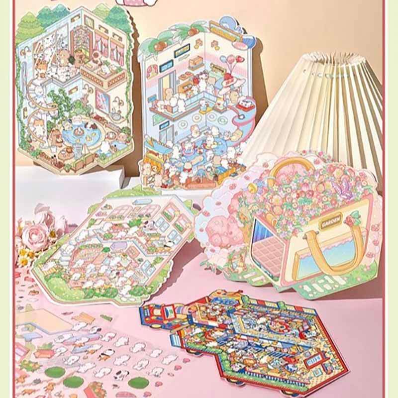 Seasonal Stops DIY 3D Scene Stickers 5 Cute Miniature Scenes