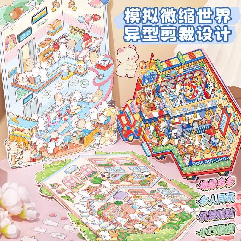 Seasonal Stops DIY 3D Scene Stickers 5 Cute Miniature Scenes