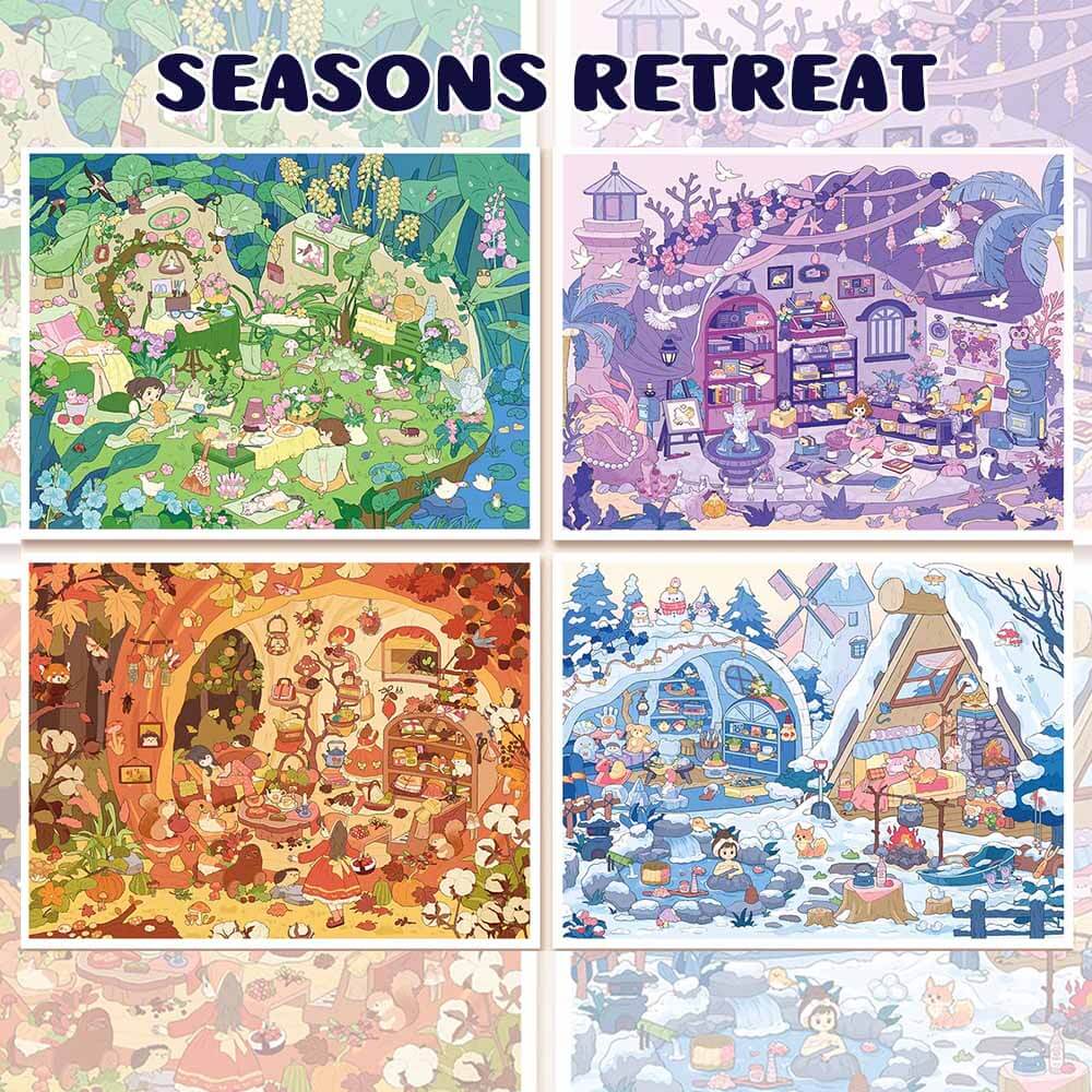 Seasons Retreat DIY 3D Scene Stickers 4 Cute Scenes(L)
