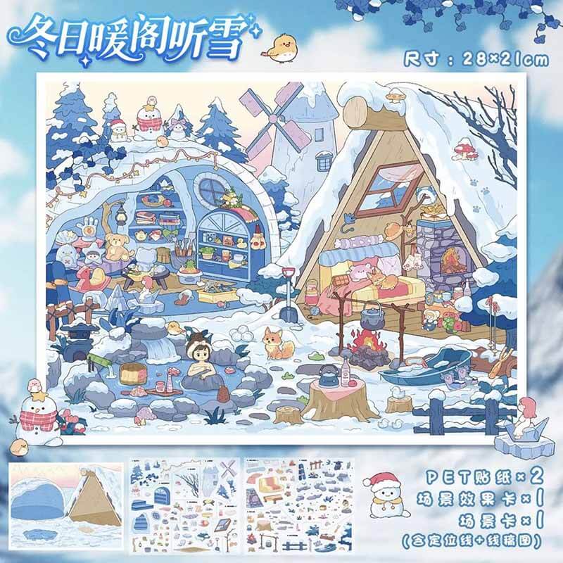 Seasons Retreat DIY 3D Scene Stickers 4 Cute Scenes(L)
