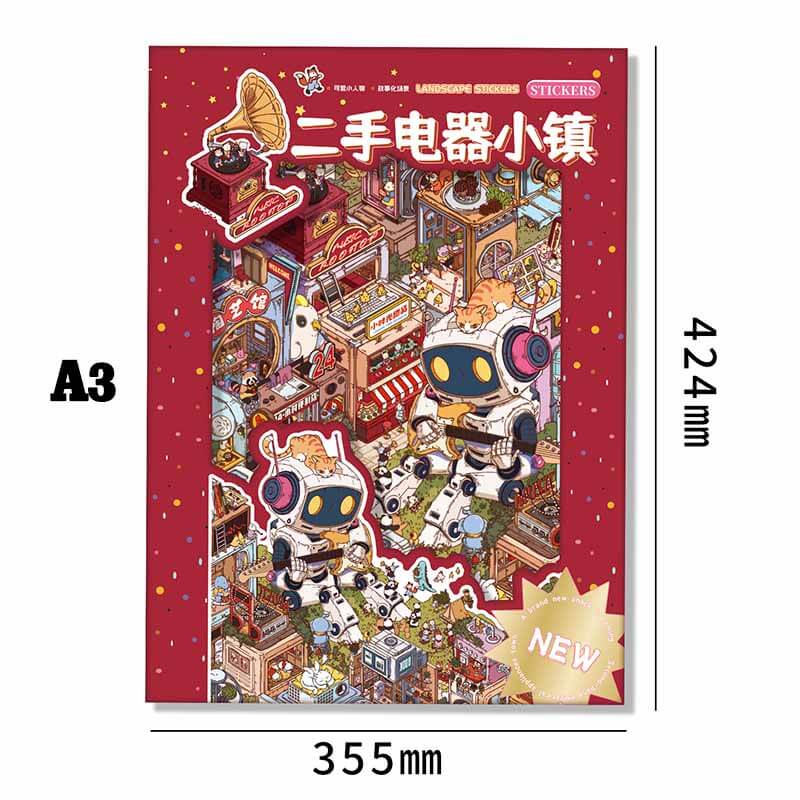 Secondhand Electronics Town DIY 3D Sticker 10 Cute Scenes(XXL)