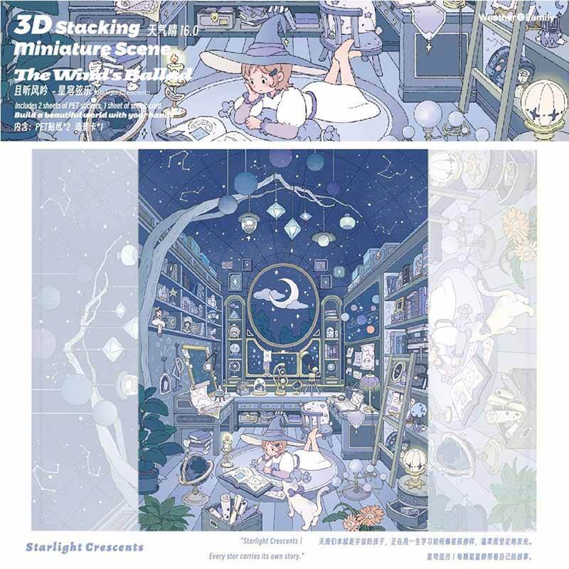 Secret Realm Quest DIY 3D Scene Stickers 4 Cute Miniature Scenes(L)