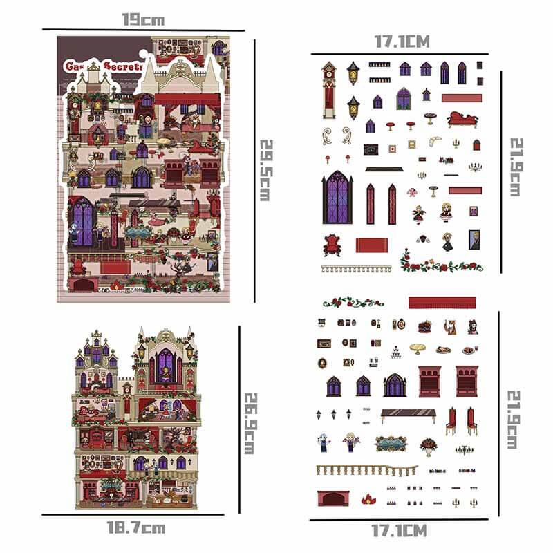 Secret Realms DIY 3D Scene Stickers 3 Cute Miniature Scenes (L)