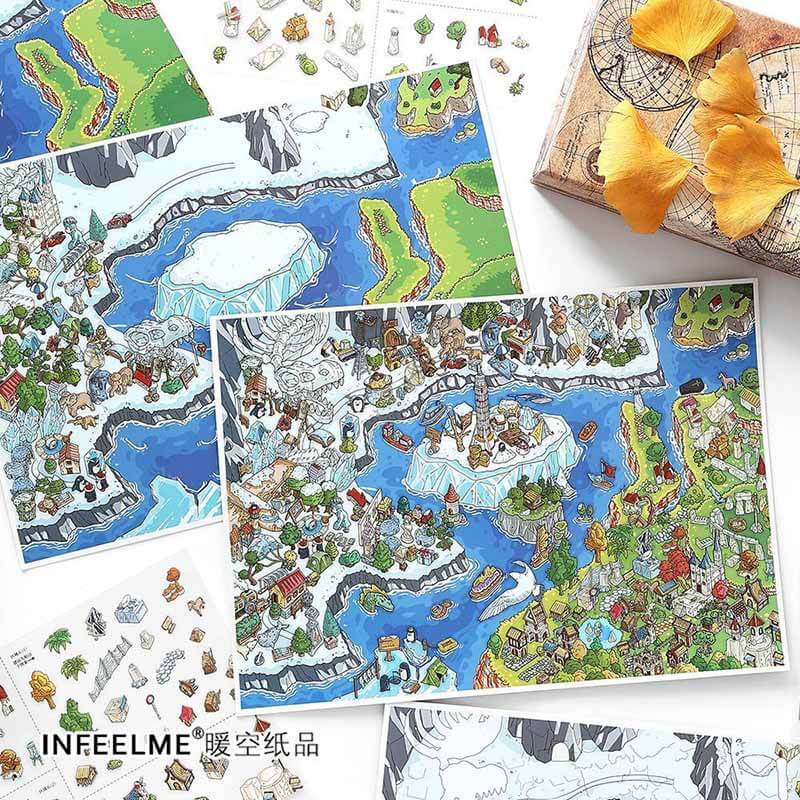 Shadow Era DIY 3D Scene Stickers 2 Cute Miniature Scenes(L&XL)