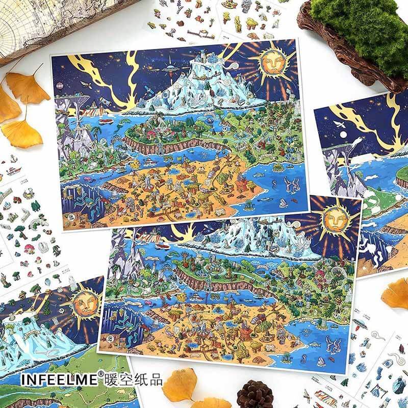 Shadow Era DIY 3D Scene Stickers 2 Cute Miniature Scenes(L&XL)