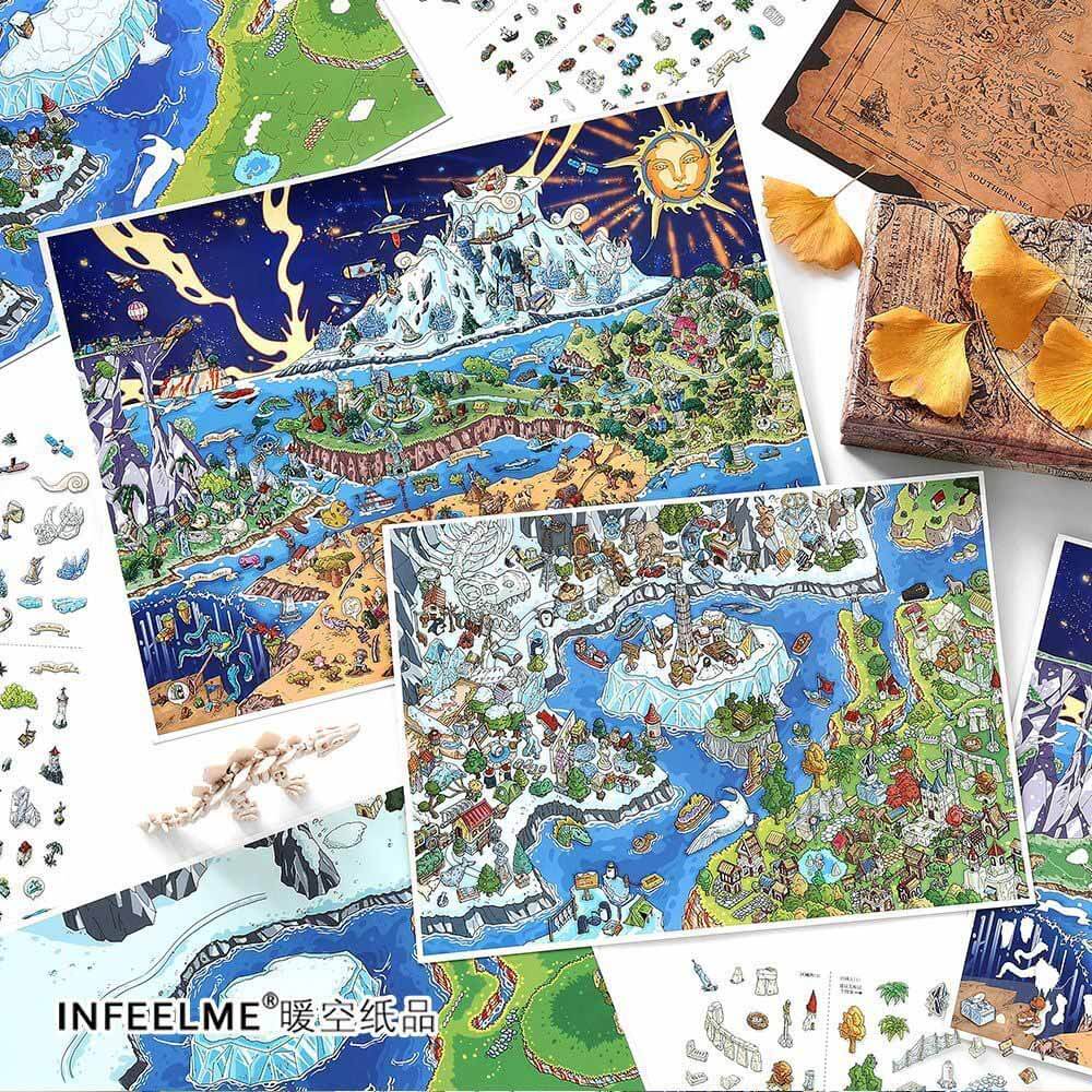 Shadow Era DIY 3D Scene Stickers 2 Cute Miniature Scenes(L&XL)