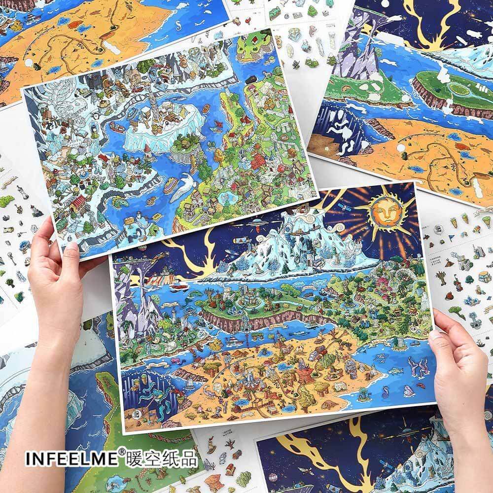 Shadow Era DIY 3D Scene Stickers 2 Cute Miniature Scenes(L&XL)