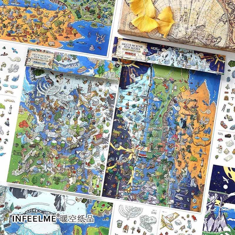 Shadow Era DIY 3D Scene Stickers 2 Cute Miniature Scenes(L&XL)