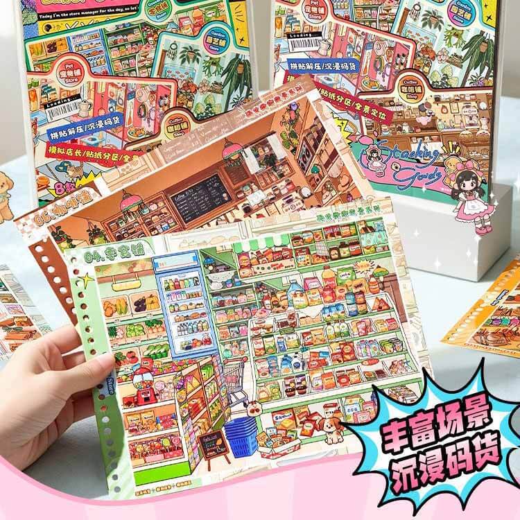 Shelf Keeper Book 3D Scene Stickers DIY Stickers(L)